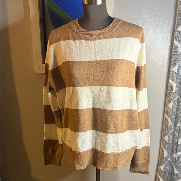 J. Crew Factory Other - J Crew Factory NWT Striped Cotton/ Wool Blend Crew Neck Sweater SZ XL